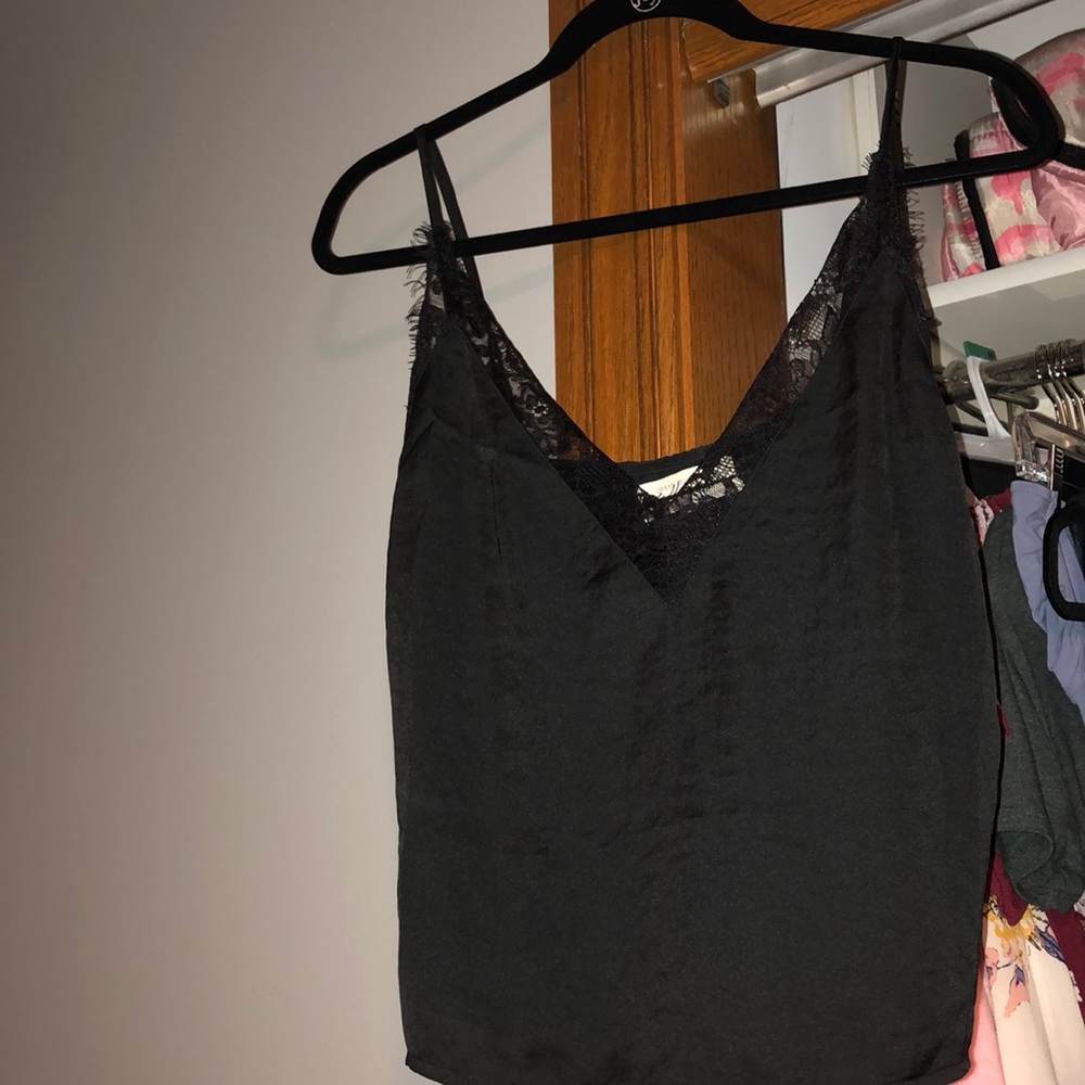 Sexy black lace tank top